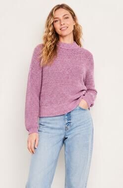 NEW Old Navy Cotton Shaker Stitch Sweater Womens Size 2X Heathered Mauve Cozy